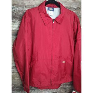 NWT Sony Music Nylon Full Zip Jacket DICKIES VINTAGE USA Made RED Size M NOS